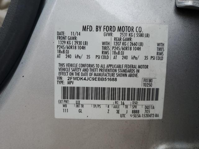 2FMDK4JC9EBB51688 | 2014 FORD EDGE SEL