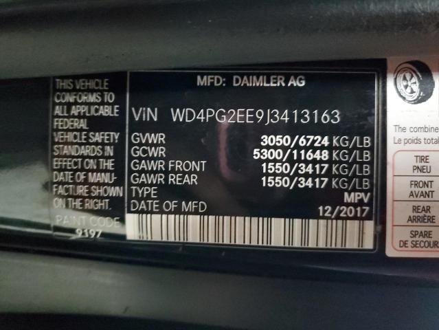 WD4PG2EE9J3413163 | 2018 MERCEDES-BENZ METRIS