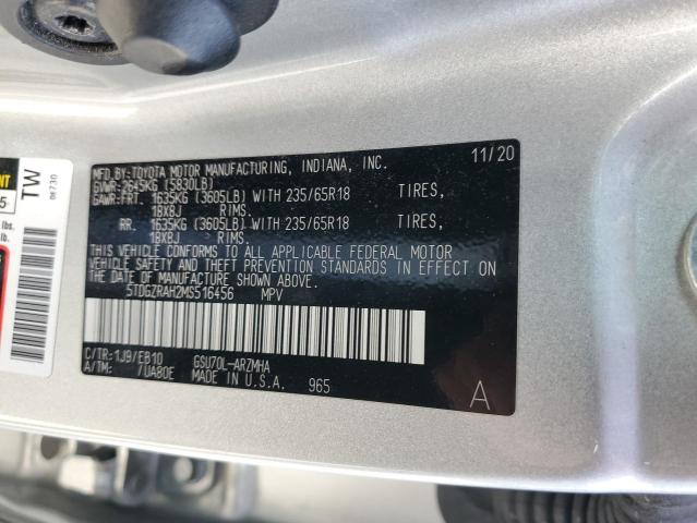 VIN 5TDGZRAH2MS516456 2021 Toyota Highlander, Xle no.13