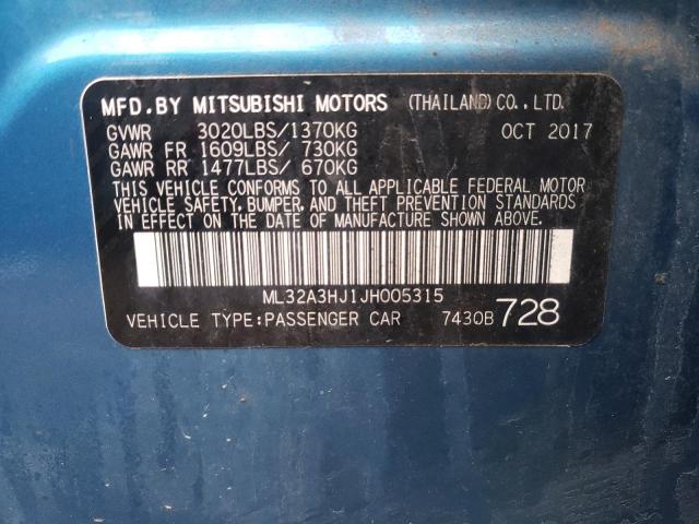 2018 MITSUBISHI MIRAGE ES - ML32A3HJ1JH005315