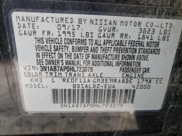 3N1AB7AP0HL723075 | 2017 NISSAN SENTRA S