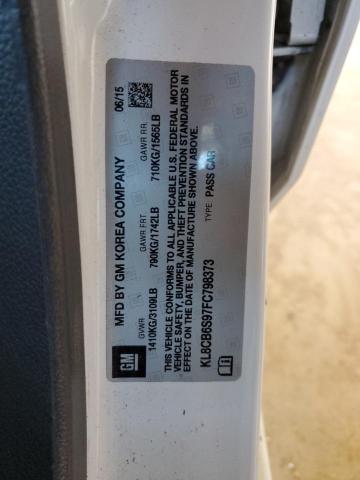 2015 Chevrolet Spark Ls VIN: KL8CB6S97FC798373 Lot: 39142884