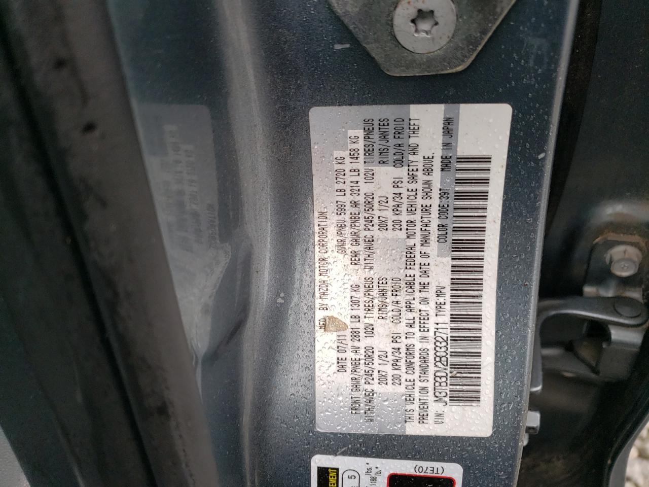 JM3TB3DV2B0332711 2011 Mazda Cx-9