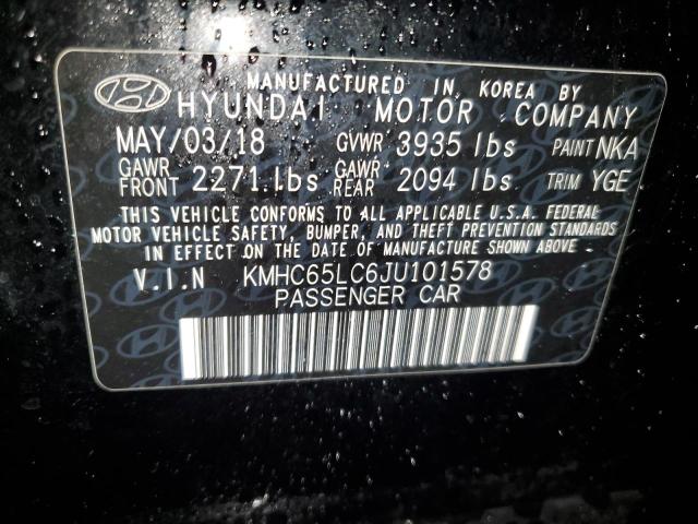2018 HYUNDAI IONIQ BLUE - KMHC65LC6JU101578