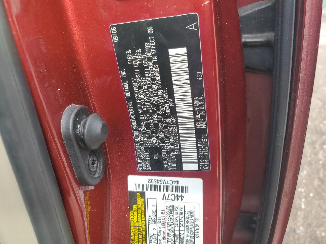 5TDZA22C36S548460 2006 Toyota Sienna Xle