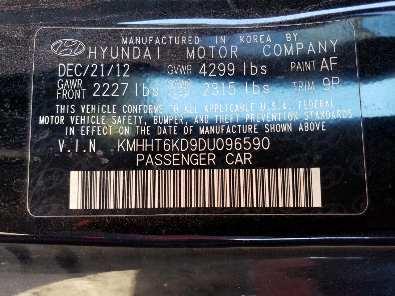 Lot #2354716536 2013 HYUNDAI GENESIS CO