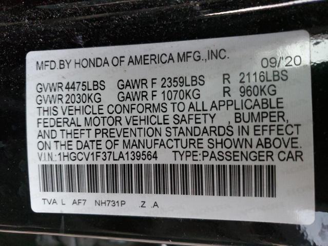 1HGCV1F37LA139564 | 2020 HONDA ACCORD SPO