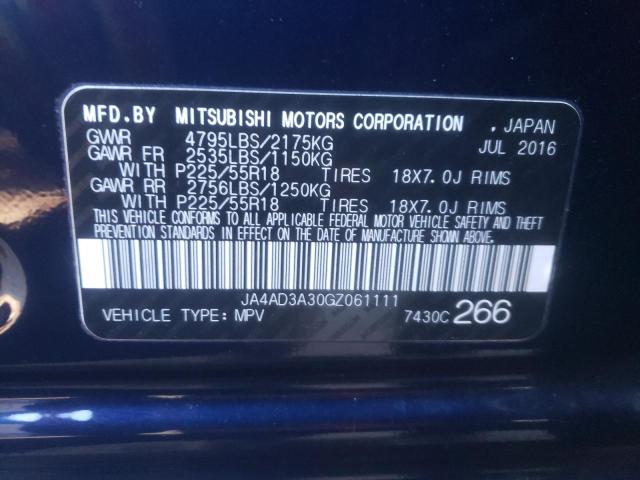 JA4AD3A30GZ061111 | 2016 MITSUBISHI OUTLANDER