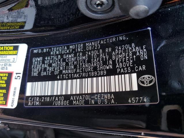 VIN 4T1C11AK7RU189389 2024 Toyota Camry, LE no.12