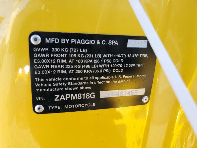 2016 VESPA SPRINT 150 ZAPM818G2G5401465