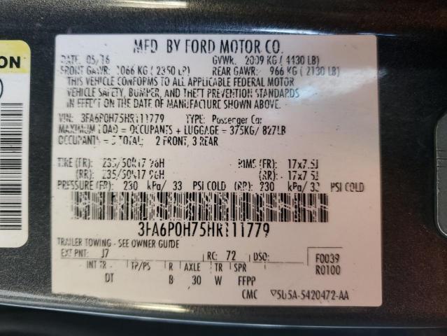 3FA6P0H75HR111779 | 2017 FORD FUSION SE