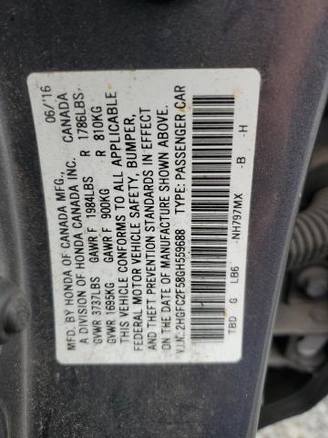 2HGFC2F58GH559688 | 2016 HONDA CIVIC LX