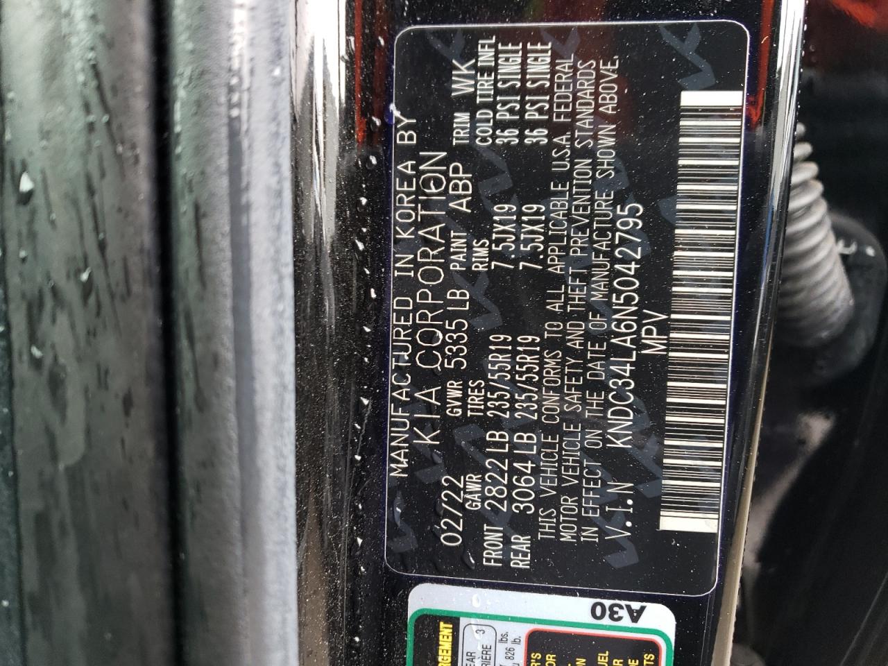 KNDC34LA6N5042795 2022 Kia Ev6 Light KNDC34LA6N5042795 2022 Kia Ev6 Light
