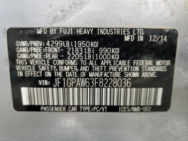 JF1GPAW63F8228036 | 2015 SUBARU IMPREZA SP