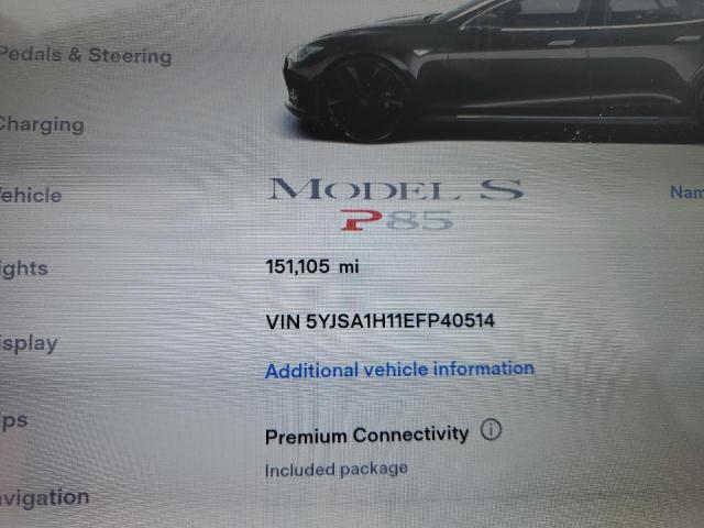 5YJSA1H11EFP40514 | 2014 TESLA MODEL S