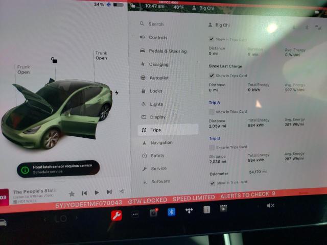 5YJYGDEE1MF070043 | 2021 TESLA MODEL Y