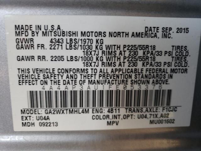 4A4AP3AU1FE053376 | 2015 MITSUBISHI OUTLANDER