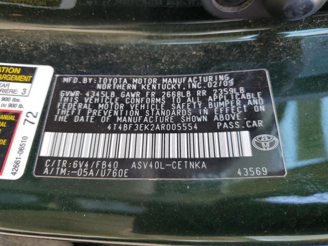 4T4BF3EK2AR005554 | 2010 Toyota camry base