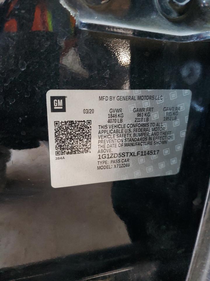 VIN: 1G1ZD5STXLF114517 2020 CHEVROLET MALIBU