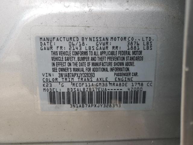 3N1AB7APXJY328393 | 2018 Nissan sentra s