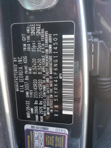 5XYRK4LF6NG114501 | 2022 KIA sorento sx