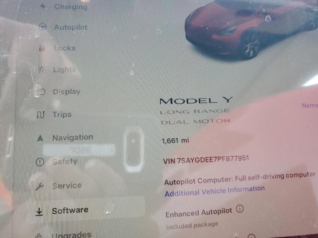 7SAYGDEE7PF877951 | 2023 TESLA MODEL Y