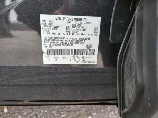 2FMPK4G97GBC33091 2016 FORD EDGE, photo no. 10