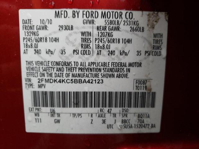 2FMDK4KC5BBA42123 2011 Ford Edge Limited