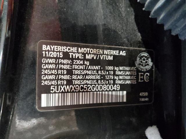 5UXWX9C52G0D80049 | 2016 BMW X3 XDRIVE2