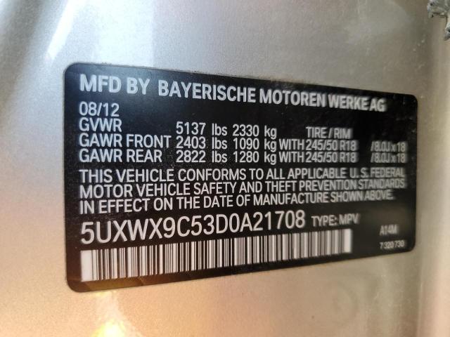 5UXWX9C53D0A21708 2013 BMW X3, photo no. 13