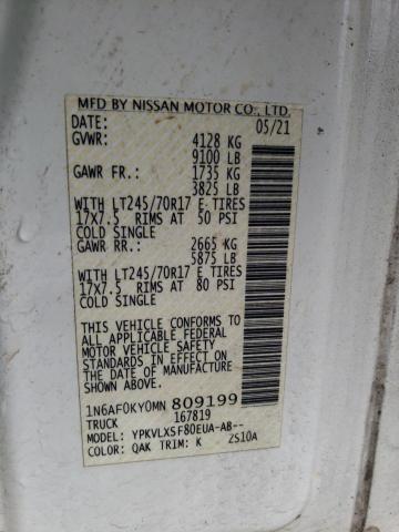 2021 NISSAN NV 2500 SV 1N6AF0KY0MN809199
