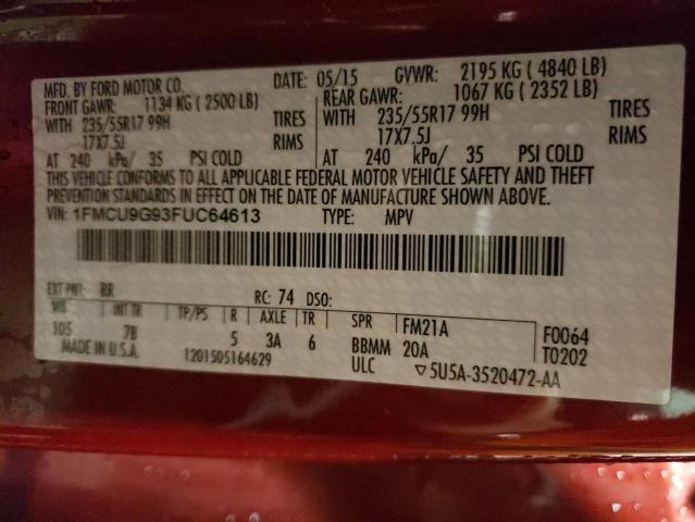 2015 FORD ESCAPE SE - 1FMCU9G93FUC64613