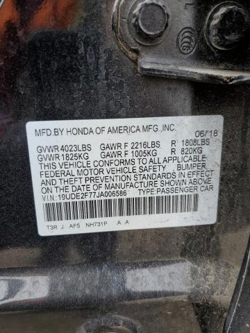 2018 ACURA ILX BASE W 19UDE2F77JA006586