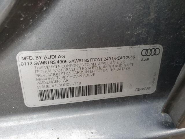 VIN WAUBFAFL4DN036729 2013 Audi A4, Premium no.12