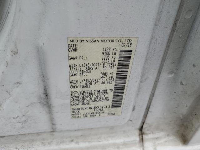 2018 Nissan Nv 2500 S VIN: 1N6BF0LY6JN805611 Lot: 40063774