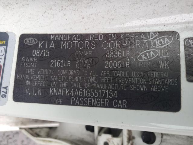 KNAFK4A61G5517154 | 2016 KIA forte lx