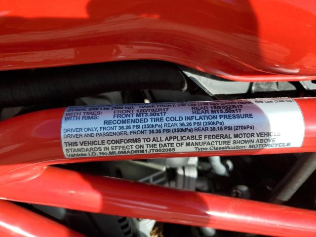 2018 DUCATI MONSTER 79 ML0MADBM1JT002085