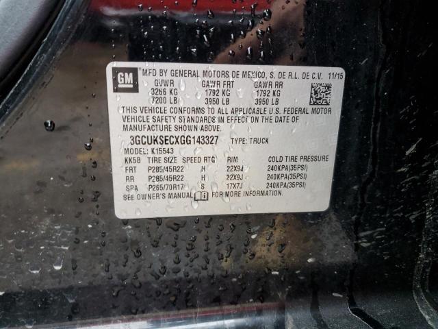 2016 CHEVROLET SILVERADO - 3GCUKSECXGG143327