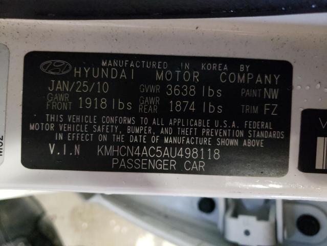 2010 Hyundai Accent Gls VIN: KMHCN4AC5AU498118 Lot: 37584694