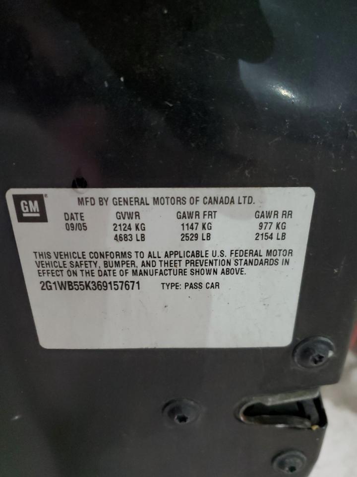 2G1WB55K369157671 2006 Chevrolet Impala Ls