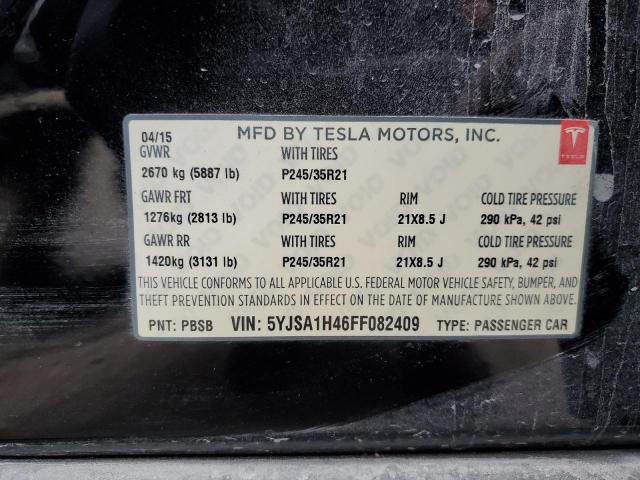 2015 TESLA MODEL S P8 5YJSA1H46FF082409
