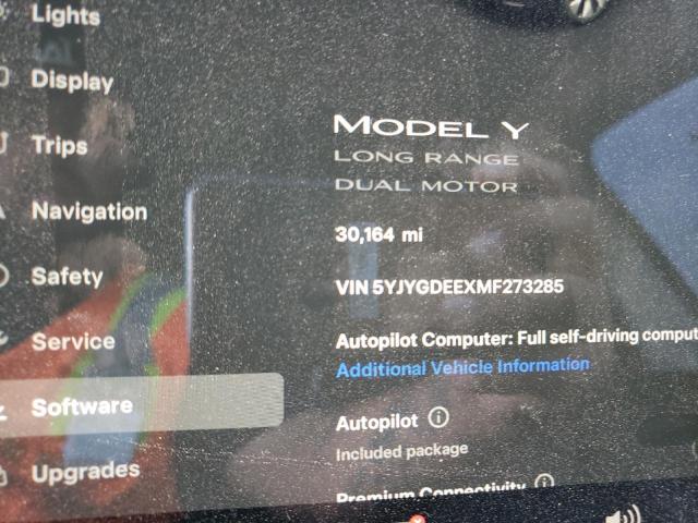 5YJYGDEEXMF273285 | 2021 Tesla model y