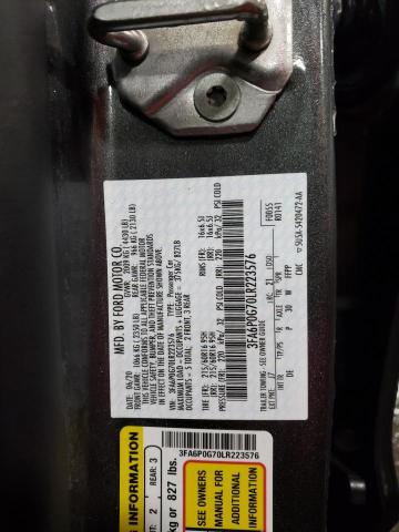 2020 FORD FUSION S 3FA6P0G70LR223576