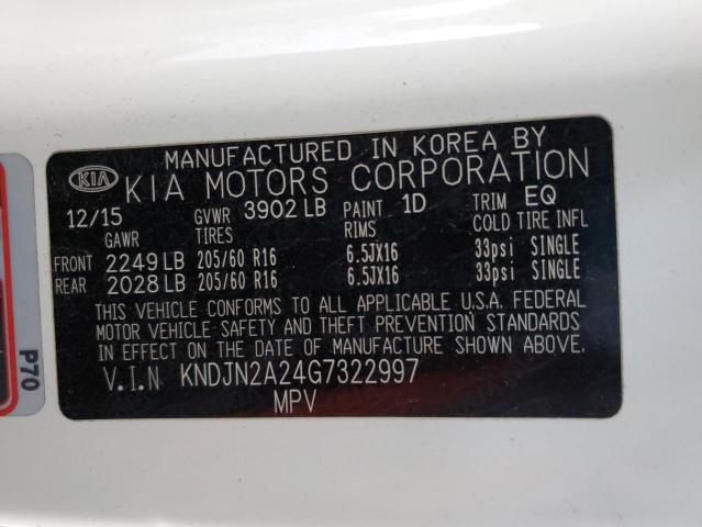 KNDJN2A24G7322997 | 2016 KIA SOUL