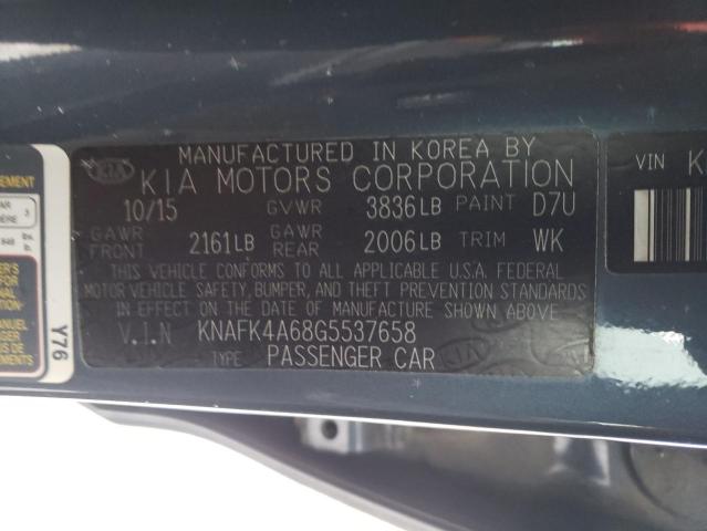 KNAFK4A68G5537658 | 2016 KIA FORTE LX