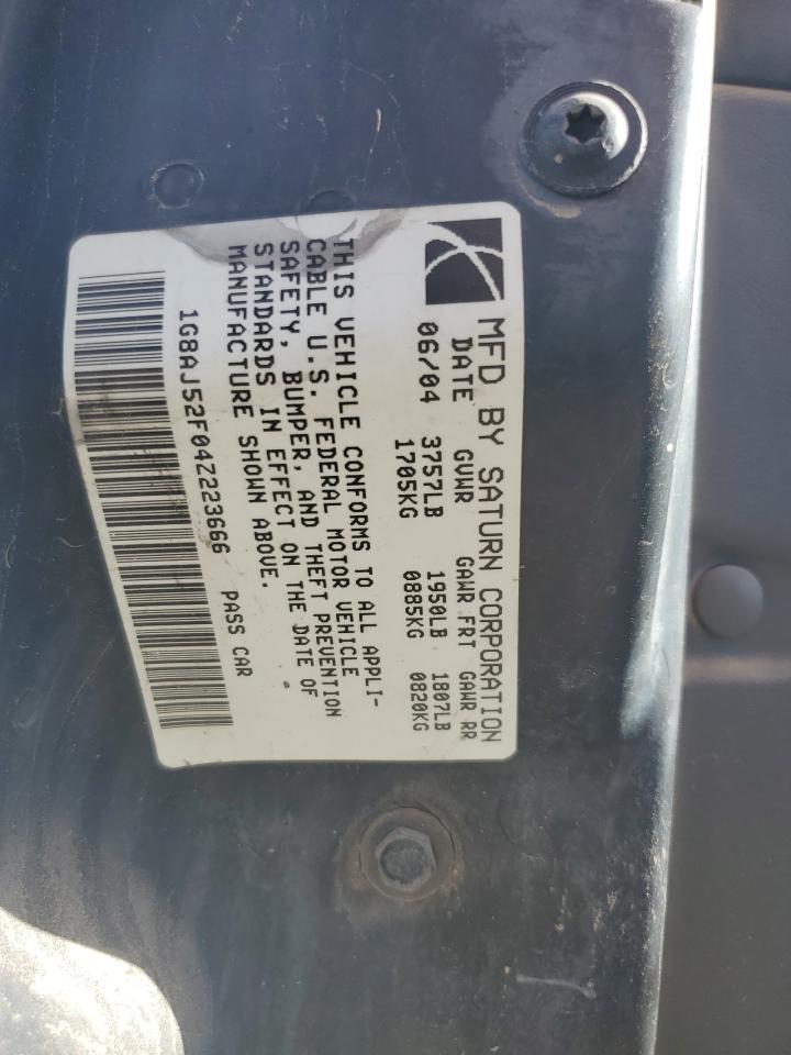 1G8AJ52F04Z223666 2004 Saturn Ion Level 2