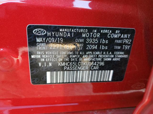 2019 HYUNDAI IONIQ BLUE - KMHC65LC1KU164296