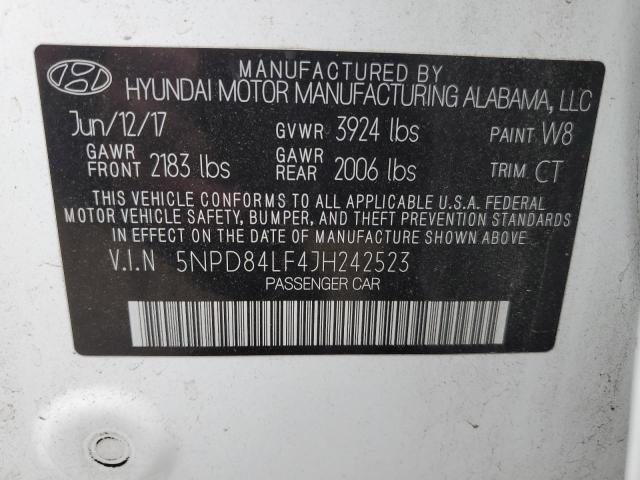 2018 HYUNDAI ELANTRA SE 5NPD84LF4JH242523