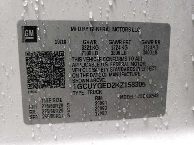 VIN 3FA6P0CD6KR181425 2019 Ford Fusion, Sel no.12