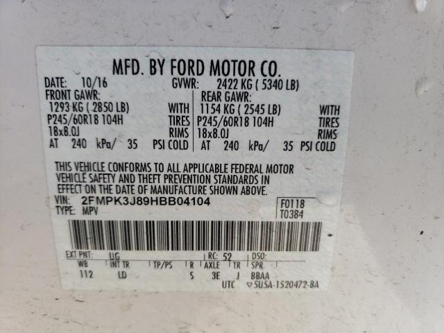 2FMPK3J89HBB04104 2017 FORD EDGE, photo no. 13